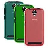 Cbus Wireless 3x Matte Finish TPU Flex-Gel Cases Covers for BLU LIFE PLAY 2 - Semi Transparent Blue, Green, Pink