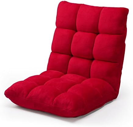 Sanwa Direct floor chair low repulsion urethane 42 step reclining microfiber cloth (Japan import/The manual and package are written in Japanese) (Red)