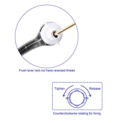 Toilet Tank Lever,Toilet Flush Lever Handle,Universal Side Mount Toilet Lever Handle with Metal Nut Lock,Fits Most Toilets - Thumbnail 3