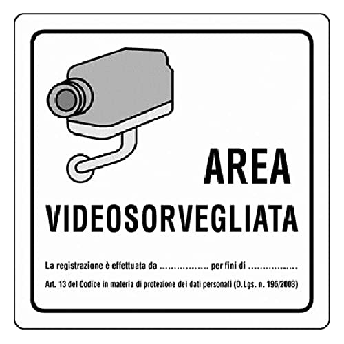 Panneau 'Zone videosorvegliata' en aluminium.