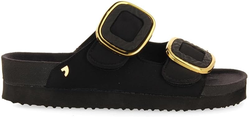 Sandálias Bio Style Pretas com Ornamento de Joias para Mulheres BUDAORS