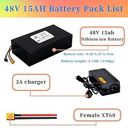 48V 15AH Lithinum ion Battery with 20A BMS and 3A