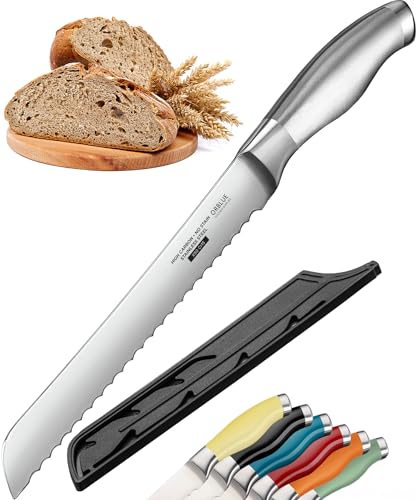 Orblue Serrated Bread Knife with Upgraded Stainless Steel Razor Sharp Wavy Edge
