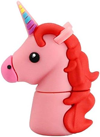 Aneew 16GB Cartoon Cute Pink Unicorn USB Flash Drive Animal Horse Memory Thumb Stick Pendrive Gift
