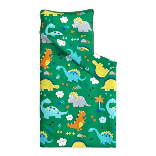 Wake In Cloud Toddler Nap Mat Dinosaur Green