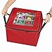 ProPik Christmas Ornament Storage Box, Organizer Holds Up to 48 Xmas Balls with 3 Separate Removable Trays, Container has Dividers to Organize Holiday Tree Ornaments (Red)