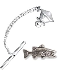 Largemouth Bass Fish Pewter Tie Tack, Tie Pin, Jewelry, F082TT