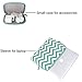 MOSISO Chevron Style Canvas Sleeve Bag Compatible 13-13.3 Inch Laptop with Small Case, Pure Blue