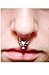 7ZACC Septum Skull 16g 16 Gauge (1.6mm), 15mm Long - 316l Surgical Stainless Steel Nose Septum Captive Bead Bar Skull