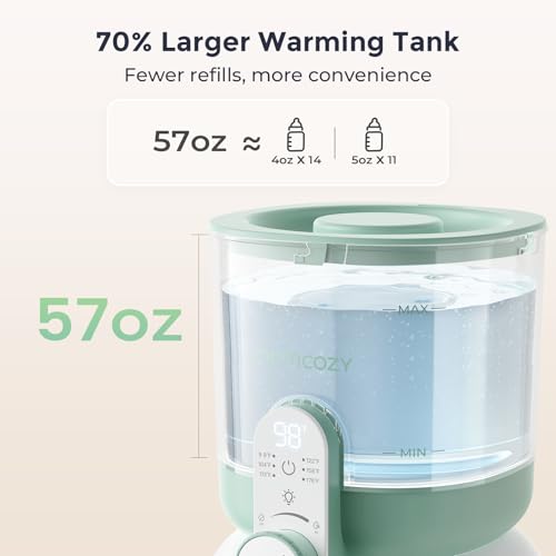 Momcozy Instant Water Warmer for Making Formula, Dual Lights for Night Feedings, 57 fl oz Large Capacity Detachable Tank, 6 Temperature Settings Water Dispenser, Breastfeeding Essentials