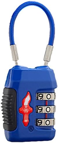 Safe Skies 3 Dial Cable TSA-Recognized Lock, Blue Rubberized, One Size