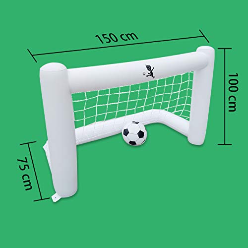 SUNSHINEMALL Kids Inflatable Soccer Goal Net and Ball for Indoor Outdoor Soccer Game (Z-Design Support-63.0x31.5x41.3-inch)
