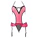 Lisli Woman Perspective Rose Lingerie Deep V Neck Sleepwear Dress