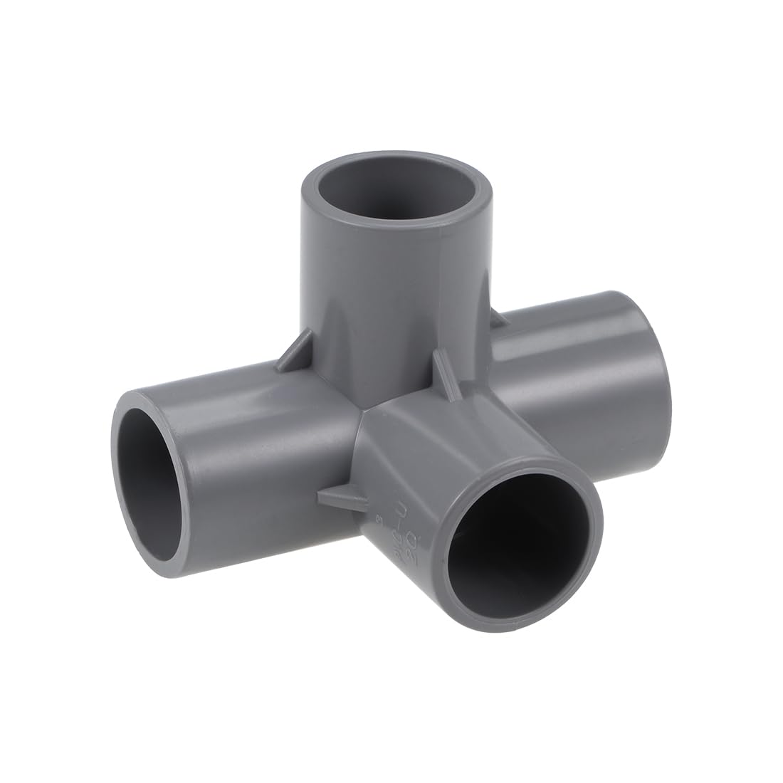 sourcing map 4-Way Elbow Metric PVC Pipe Fitting Furniture Grade 20mm Size Tee Corner Fittings Gray 10Pcs