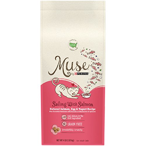 Muse by Purina Natural, Grain Free Dry Cat Food, Sailing With Salmon, Egg & Yogurt – 4 lb. Bag