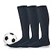 Soxnet Soccer Sports Team 3-pair Cushion Socks-Black, Junior (7-9)