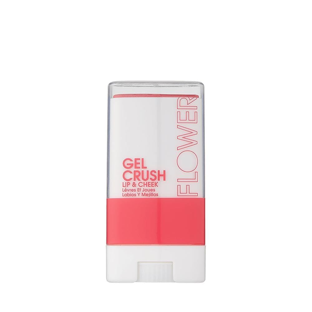 FLOWER Beauty Lip & Cheek Gel Crush | Cream Blush and Lips Tint in One Portable Multistick | Hydrating Burst of Color | Raspberry Crush