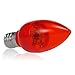JandCase Red LED Light Bulb, C7 LED Bulb, 2 watt, E12 Candelabra Base,Transparent Night Light,Tiny Bulbs for Holiday Decoration, Christmas Strings, Salt Lamp, Porch, 4 Pack