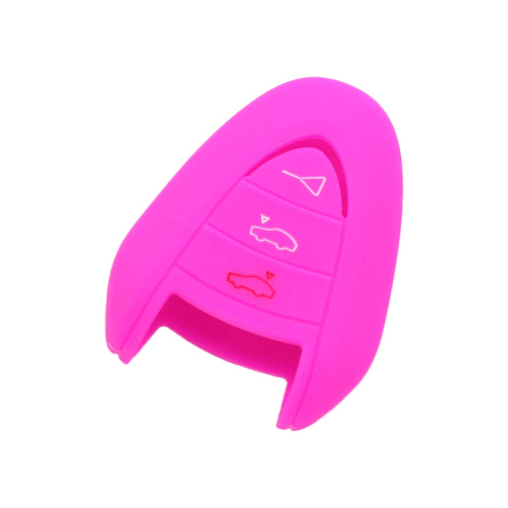 BROVACS Silicone Cover Protector Case Holder Skin Jacket Compatible with PORSCHE 3 Button Remote Key Fob CV9920 Rose