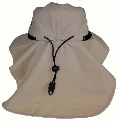 Outdoor/Casual Hat, Large Bill Cap with Back Flap Protector, Khaki