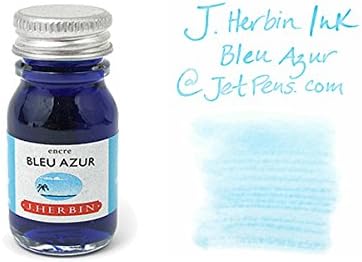 Herbin 11512T - 10 ml Bottle of Ink For Fountain Pens and Roller Pens (Product Without Packaging - Zero Waste Objective), Bleu Azur/Azure Blue - Image 3
