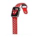 For Apple Watch Band, Wearlizer Soft Silicone Sport Replacement Strap for both Series 1 and Series 2 - 38mm Red and Black