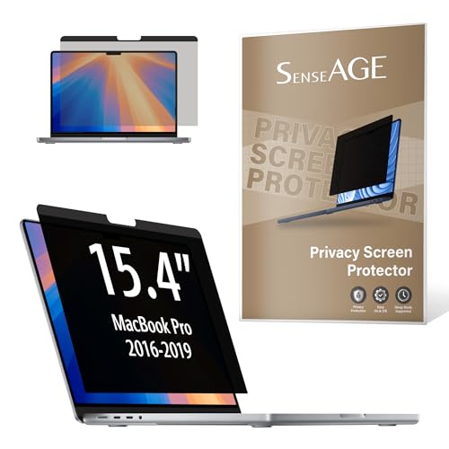 SenseAGE Magnetic Privacy Screen Filter for MacBook Pro 15.4 inch, Easy On/Off Anti-Blue Light, Anti-Glare Privacy Screen Protector, Compatible with Apple Mac Laptop 15 inch (2016-2019)