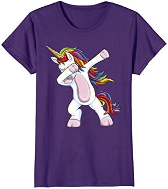 Womens Dabbing Unicorn Shirt - Funny Unicorn Dab Tshirt Gift XL Purple