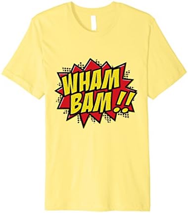 Men's EmmaSaying: Wham Bam! Pop Art Retro Teen Bazooka Style Shirt 3XL Lemon