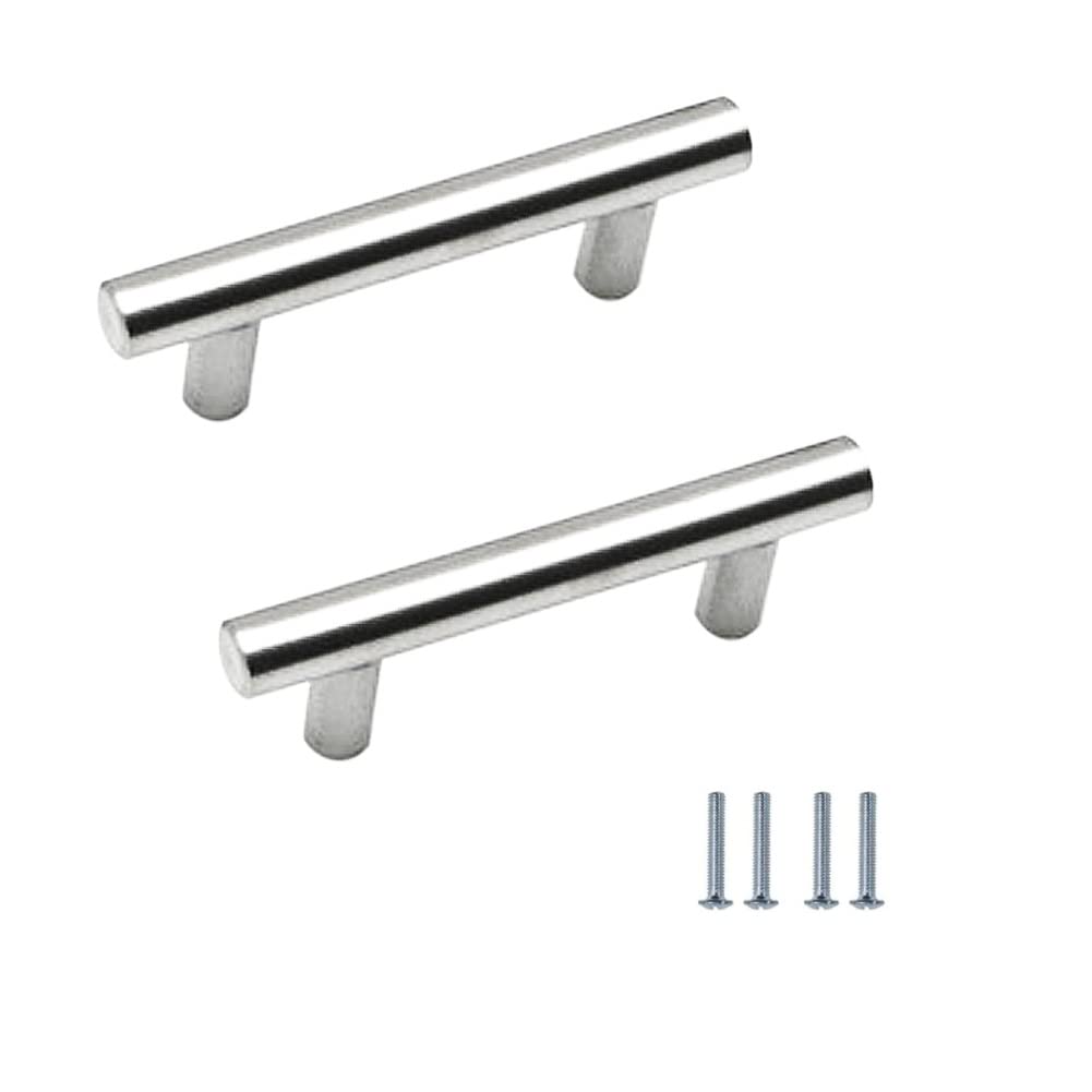 SYDARSYN 6 Pack 64mm Cupboard Handles Stainless Steel Kitchen Cabinet T Bar Pull Handles