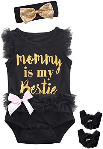 3 Pieces Baby Girls' Lace Tutu Dress Bodysuit with Headband