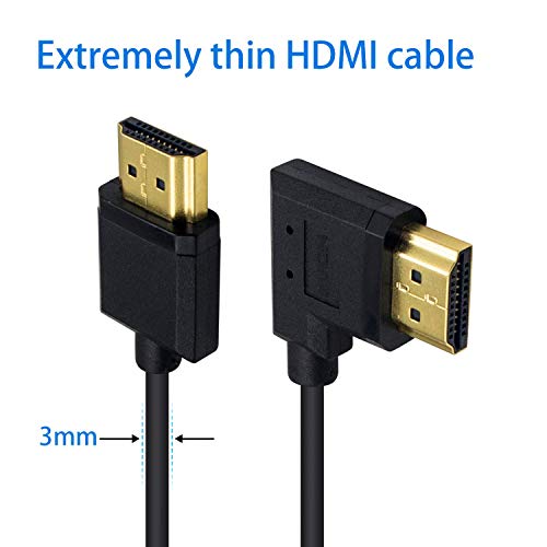 Duttek 4K HDMI Cable, HDMI to HDMI Cable, Extremely Thin Right Angled