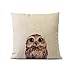 Crazy Cart Little Owl Cotton Linen Art Decorative Pillow Covers 1818