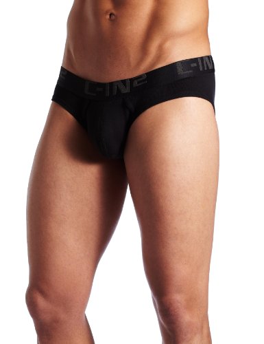 C-In2 Mens Core No Show Profile Brief with Sling,Black,Medium