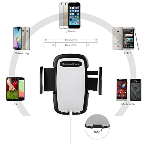 Budget&Good Universal Cell Phone Car Vent Mount Cradle Holder Compatible with iphone SE 7 7 Plus 6s 6 Plus 6 5s 5 4s 4 Nexus Sony Nokia and More (Black) - Thumbnail 6