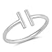 CHOOSE YOUR COLOR Sterling Silver Open Bar Ring
