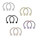 Ruifan 10PCS Assorted Colors Surgical Steel CBR Non-Piercing Fake Nose Septum Horseshoe Earring Eyebrow Tongue Lip Piercing Ring with 3mm Balls 16G 6mm