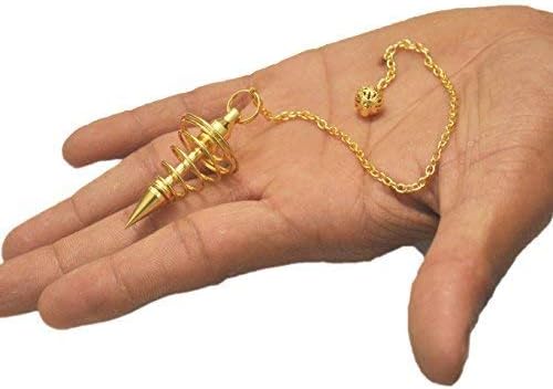 Energized New Vortex Twisted Gold Plated Metal Pendulum Free Booklet Jet International Crystal Therapy Image is JUST A Reference