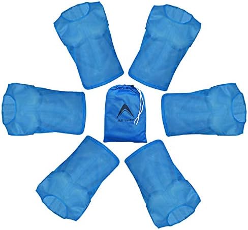 Athllete DURAMESH Set of 6 - Scrimmage Vest/Pinnies/Team Practice Jerseys with Free Carry Bag. Sizes for Children Youth Adult and Adult XL