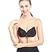 2 PCS Womens Ladies Seamless Adhesive Push-up Bra Reusable Strapless Magic Self Stick On Gel Bras Backless Silicone Invisible Bra Pad by Colleer (B, Black + Nude)
