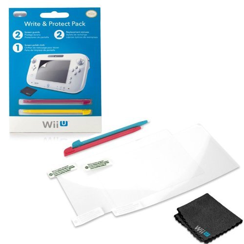 Wii U - Bundle - Write And Protect Pack (2 Screen Guards 2 Replacement Stylus Pens 1 Screen Polish Cloth) (pdp)