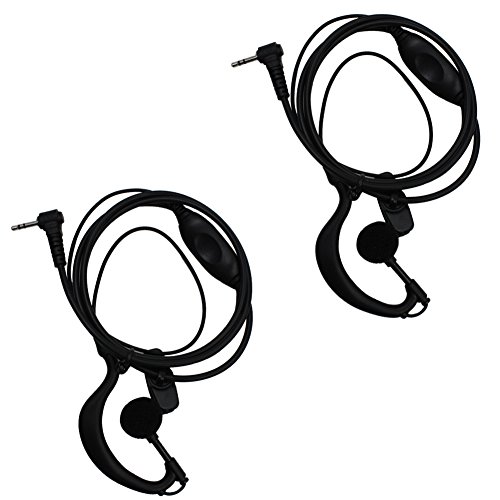 AOER 2 pack G Shape Clip-Ear Headset Earpiece Mic for Motorola Talkabout 2 Two Way Radio Walkie Talkie 1-pin