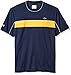 Lacoste Men's Short Sleeve Jersey Tech With Novak Graphic T-Shirt, TH3333, Navy Blue/Buttercup/White, L