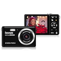 Mini Digital Camera for Photography with 2.8 Inch LCD 8X Digital Zoom, 20MP HD Digital Camera Rechargeable Point and Shoot Camera, Indoor Outdoor for Kids/Seniors/Learner(Black)