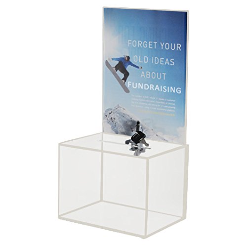 My Charity Boxes ~ Pack of 2 ~ Medium Acrylic Donation Box ~ Ballot Box ~ Ticket Box ~ Vote Box ~ Suggestion Box ~ Comments Box ~ Locking with 2 Keys ~ Large Display Area