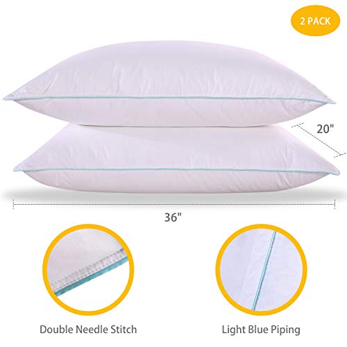 Homelike Moment Down Feather Pillows King 2 Pack Feather Bed Pillows