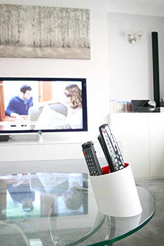 j-me Tilt Remote Control Tidy Remote Holder and TV Remote Organizer (White/Red) - Thumbnail 3