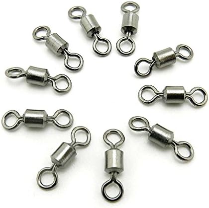 100 Pieces Test 43kg ID001-02 Swivel Fishing Tackle Fly Rings Coast Lock Snap Solid Ring Rolling Coastlock Sea Hooks Lures Ball Bearing Peche Pivot