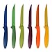 Home-X - Multi-Color Stainless Steel Steak Knives (Set of 6), Durable Premium Stainless Steel Serrated Blades Easily Slice Through Foods, Colorful Design Makes Eating Fun for the Whole Family