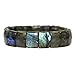 Amandastone Natural Labradorite Genuine Semi Precious Gemstone 15mm Square Grain Faceted Beaded Stretchable Bracelet 7
